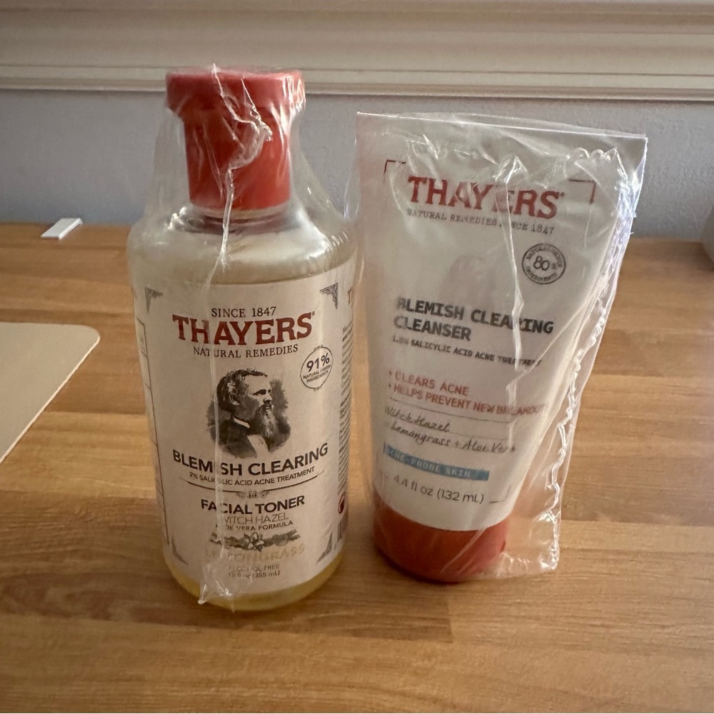Thayers Blemish Cleansing Facial Toner and Cleanser NWT